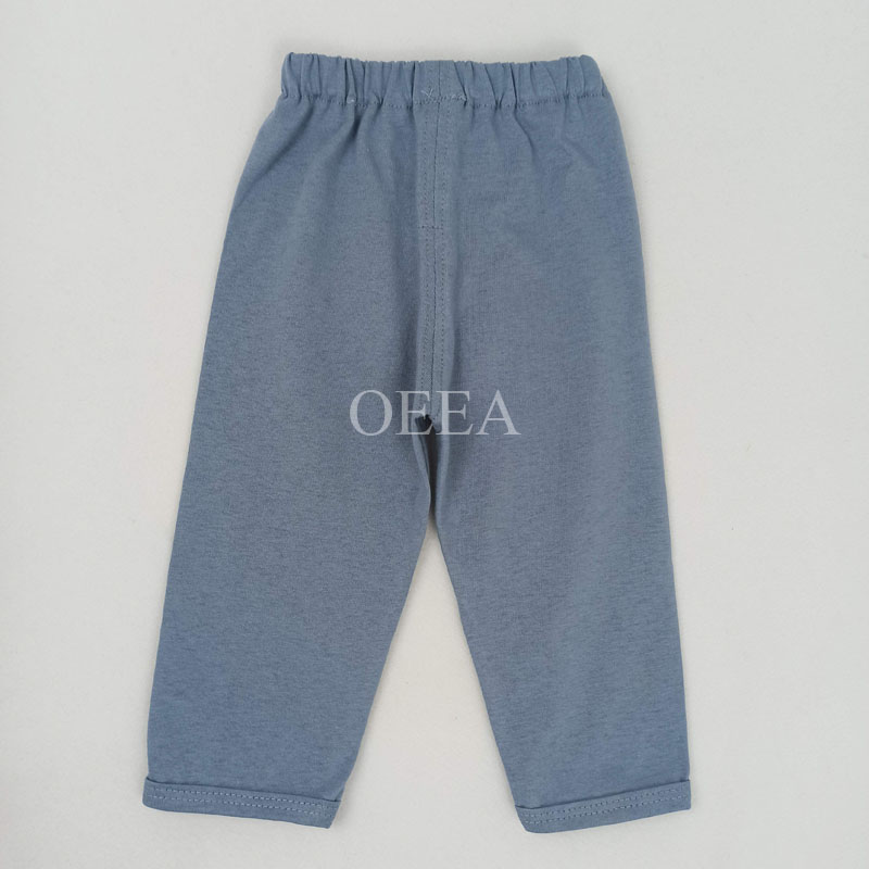 藍色100%純棉夏季嬰幼兒合同衫